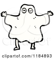 Cartoon Of A Child In A Ghost Costume Royalty Free Vector Illustration by lineartestpilot