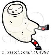 Cartoon Of A Child In A Ghost Costume Royalty Free Vector Illustration by lineartestpilot