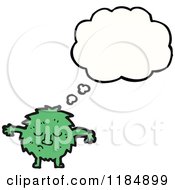 Poster, Art Print Of Green Furry Monster Thinking