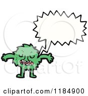 Poster, Art Print Of Green Furry Monster Speaking