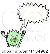 Poster, Art Print Of Green Furry Monster Speaking