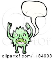 Poster, Art Print Of Green Furry Monster Speaking