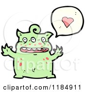 Cartoon Of A Monster Speaking About Love Royalty Free Vector Illustration