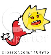 Cartoon Of A Sun Monster Coming Out Of A Santa Hat Royalty Free Vector Illustration