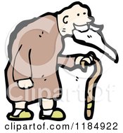 Cartoon Of An Elderly Man With A Cane Royalty Free Vector Illustration