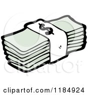Cartoon Of A Stack Of Money Royalty Free Vector Illustration by lineartestpilot