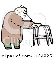 Cartoon Of A Elderly Man With A Walker Royalty Free Vector Illustration by lineartestpilot