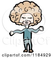 Cartoon Of A Man With A Big Afro Royalty Free Vector Illustration by lineartestpilot