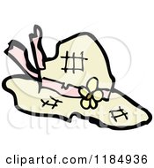 Cartoon Of A Tattered Ladies Sun Hat Royalty Free Vector Illustration by lineartestpilot
