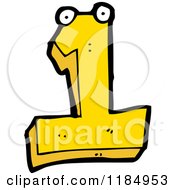 Cartoon Of The Number 1 Mascot Royalty Free Vector Illustration by lineartestpilot
