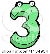 Cartoon Of The Number 3 Mascot Royalty Free Vector Illustration by lineartestpilot