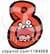 Cartoon Of The Number 8 Mascot Royalty Free Vector Illustration by lineartestpilot