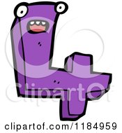 Cartoon Of The Number 4 Royalty Free Vector Illustration by lineartestpilot