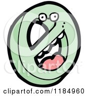 Cartoon Of The Number Zero With Eyes Royalty Free Vector Illustration