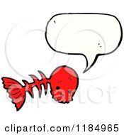 Cartoon Of A Fish Skeleton With A Skull Head Speaking Royalty Free Vector Illustration by lineartestpilot