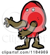 Cartoon Of A Child Wearing A Red Skull Costume Royalty Free Vector Illustration