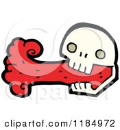 Cartoon Of A Skull And Blood Royalty Free Vector Illustration