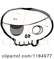 Cartoon Of A Pirate Skull With An Eyepatch Royalty Free Vector Illustration