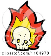 Cartoon Of A Flaming Skull Royalty Free Vector Illustration