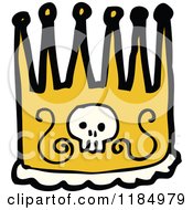 Cartoon Of A Crown With A Skull Royalty Free Vector Illustration by lineartestpilot