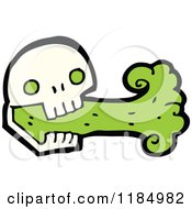 Cartoon Of A Skull With Green Slime Royalty Free Vector Illustration