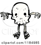 Cartoon Of A Skull With Legs Royalty Free Vector Illustration