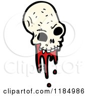Cartoon Of A Bloody Skull Royalty Free Vector Illustration