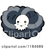 Cartoon Of A Storm Cloud With A Skull Royalty Free Vector Illustration