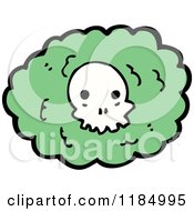 Cartoon Of Green Smoke Puffs With A Skull Royalty Free Vector Illustration
