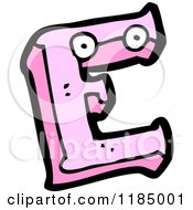 Cartoon Of The Letter E With Eyes Royalty Free Vector Illustration