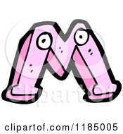 Cartoon Of The Letter M With Eyes Royalty Free Vector Illustration