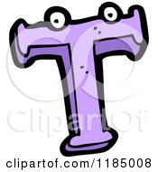 Cartoon Of The Letter T With Eyes Royalty Free Vector Illustration