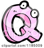 Cartoon Of The Letter Q With Eyes Royalty Free Vector Illustration