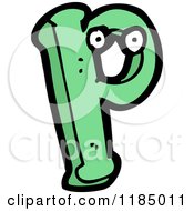 Cartoon Of The Letter P With Eyes Royalty Free Vector Illustration
