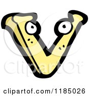 Cartoon Of The Letter V With Eyes Royalty Free Vector Illustration by lineartestpilot