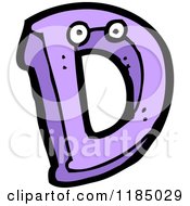 Cartoon Of The Letter D With Eyes Royalty Free Vector Illustration