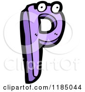 Cartoon Of The Letter P With Eyes Royalty Free Vector Illustration
