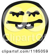 Cartoon Of A Yellow Round Face Royalty Free Vector Illustration by lineartestpilot