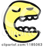 Cartoon Of A Yellow Round Face Royalty Free Vector Illustration by lineartestpilot
