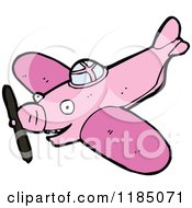 Cartoon Of A Pink Airplane Royalty Free Vector Illustration by lineartestpilot