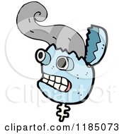 Cartoon Of A Robet Head With A P Opped Top Royalty Free Vector Illustration