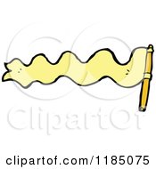Cartoon Of A Yellow Flag Royalty Free Vector Illustration