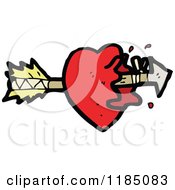 Cartoon Of A Heart With An Arrow Royalty Free Vector Illustration