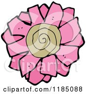 Cartoon Of A Pink Gerbera Daisy Royalty Free Vector Illustration