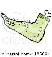 Cartoon Of A Green Severed Foot Royalty Free Vector Illustration