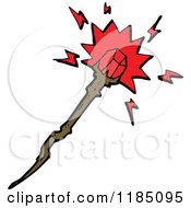 Cartoon Of A Magic Staff With A Red Jewell Royalty Free Vector Illustration