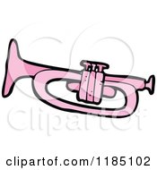 Cartoon Of A Pink Trumpet Royalty Free Vector Illustration