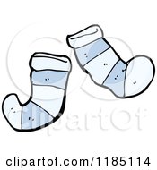 Cartoon Of A Pair Of Striped Socks Royalty Free Vector Illustration by lineartestpilot