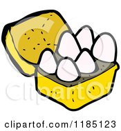 Cartoon Of A Carton Of Eggs Royalty Free Vector Illustration by lineartestpilot