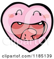 Cartoon Of A Pink Singing Heart Royalty Free Vector Illustration